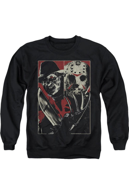Gildan Freddy Vs Jason Crewneck Sweatshirt Black Medium 2