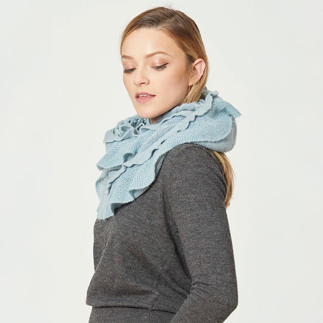 TRUEDAMES Ruffle Infinity Scarf Yellow 3