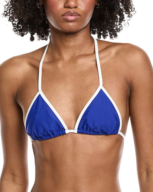 Amanda Uprichard Sunnie Bikini Top Blue Large 2