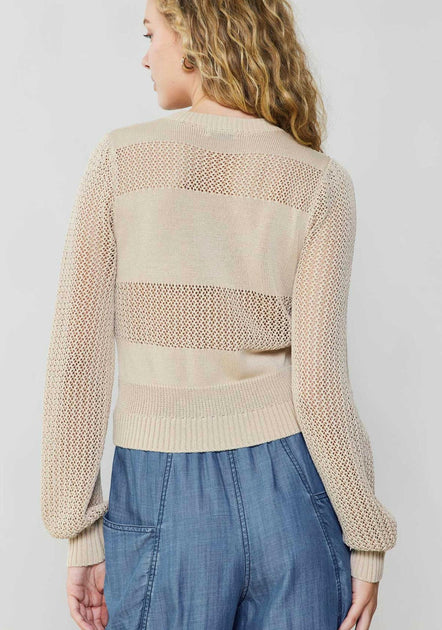 Current Air Ginny Crochet Cardigan Beige Medium 3