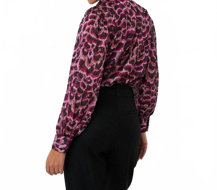 ESQUALO Basic Feather Flow Blouse Black/Pink US 10 4