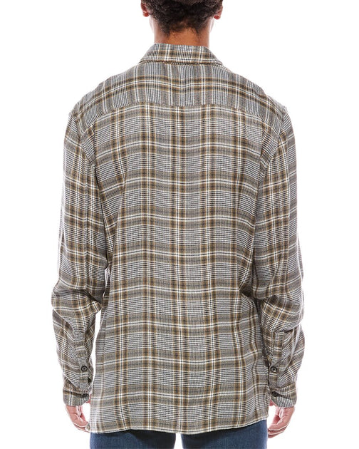 John Varvatos Cole Yarn-Dye Sport Shirt Grey Small 3