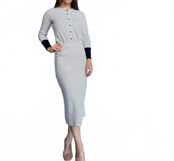Roslyn Ensemble Deux Pièces Rayé Gris Small 2