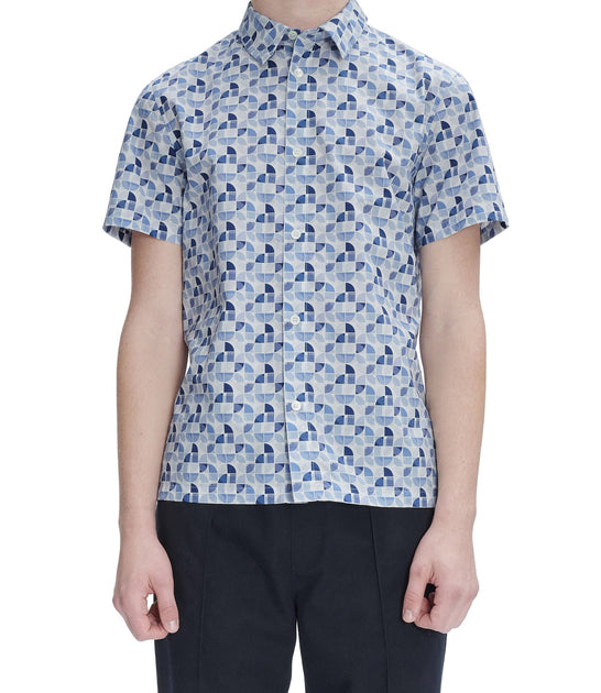 A.P.C. Leandre Short-Sleeve Shirt Blue XXL 4