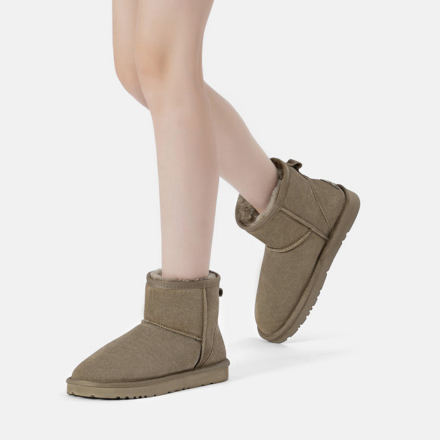 EverAu Australia Ostrich Leather Short Boots Brown US 10 3