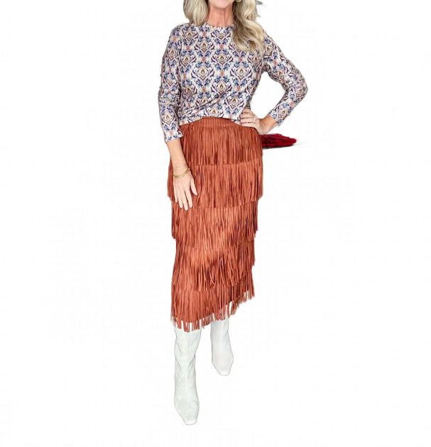 Anonyme Fringes Skirt Red Medium 3