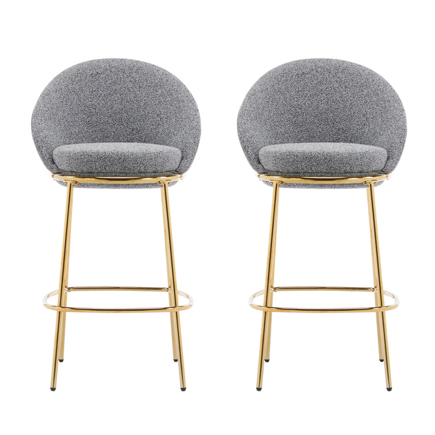 Streamdale Celano Barstool Gray Gold Set of 2 3