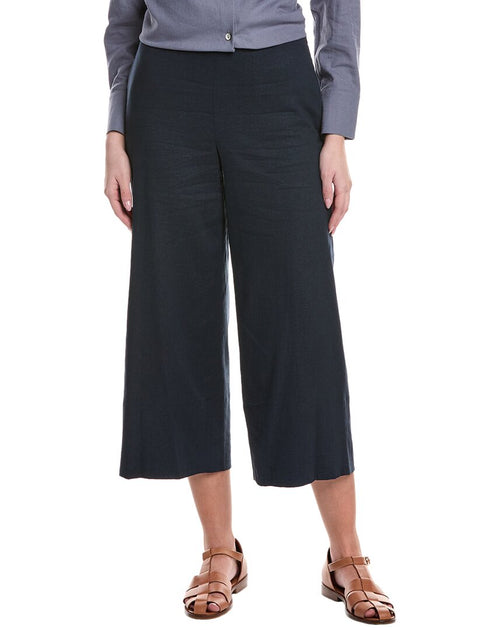 Vince Crop Wide Linen-Blend Pant Beige US 8 2