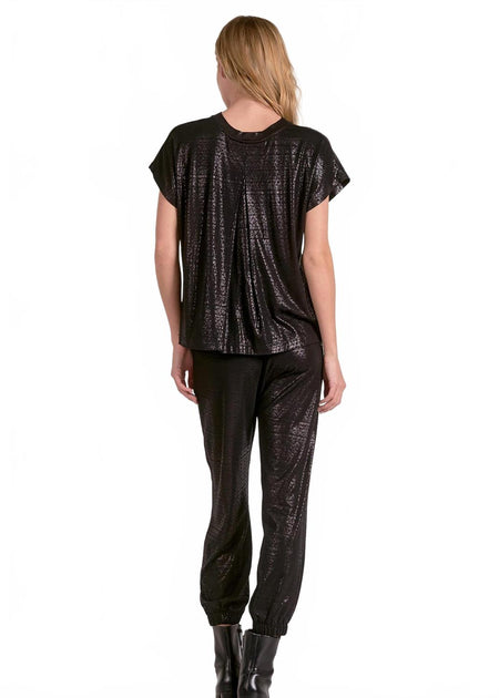 ELAN Mara T-Shirt Jumpsuit Black Large 3