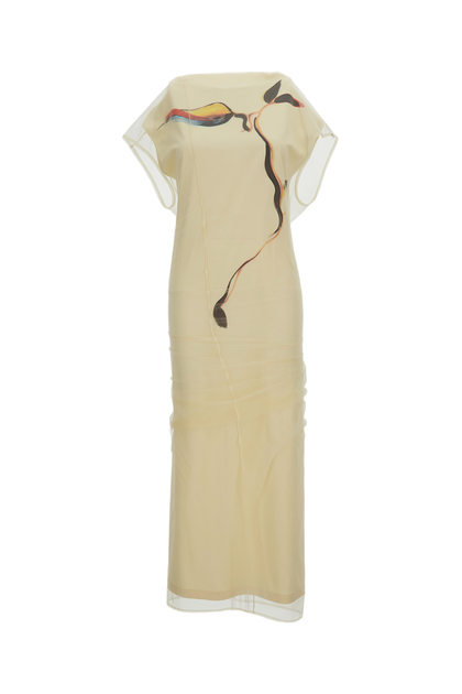 Sportmax Viale Long Dress Yellow Beige Medium 2
