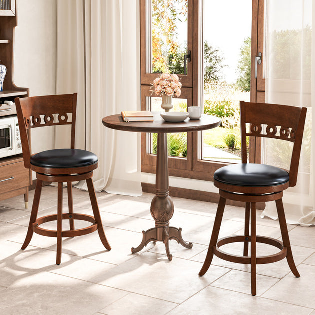 Hivvago Swivel Bar Stool Brown 3
