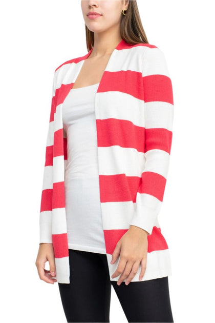 TRUEDAMES Open Front Knit Jacket White Medium 3