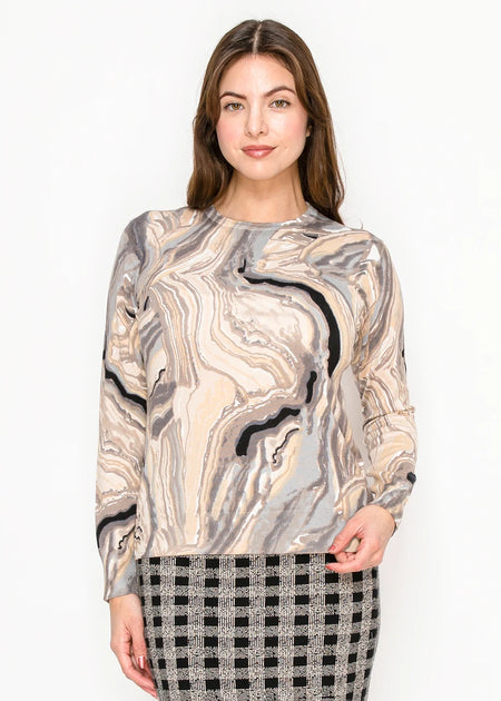 Yal New York Knit Sweater Beige Medium 2