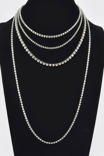FASHNZFAB Multi-layer Necklace Black One Size 3