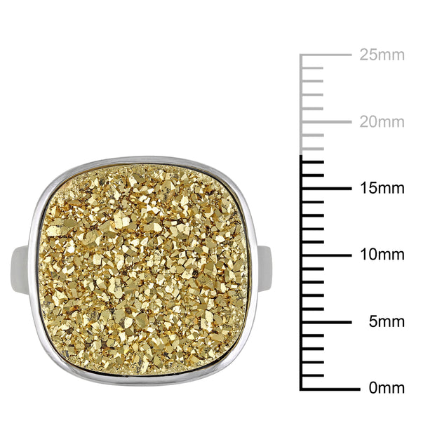 Mimi & Max Druzy Gemstone Cocktail Ring Sterling Silver Gold US 6.5 4