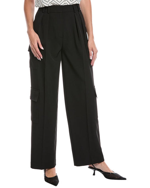 Kenneth Cole Fly Front Pleated Cargo Pant Black US 2 2