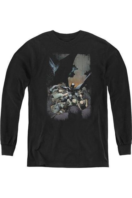 Gildan Batman #1 Youth Long Sleeve Tee Black Medium 2