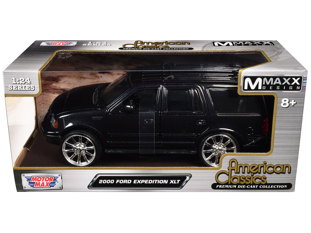 Diecast Model Motormax 2000 Ford Expedition XLT Black Metallic