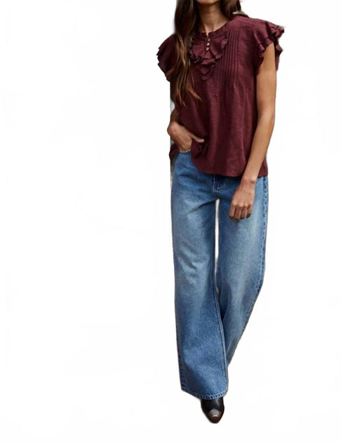 By Together Sadie Top Red Medium 2