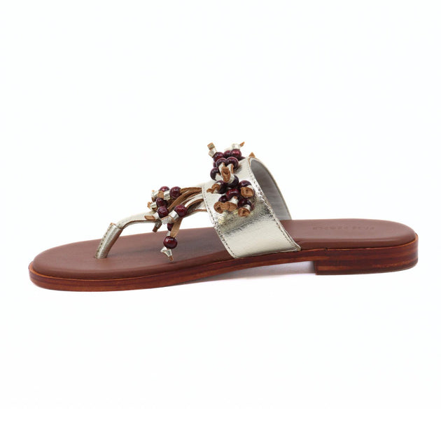 Free People Sadie Fringe Sandal Silver US 10 4