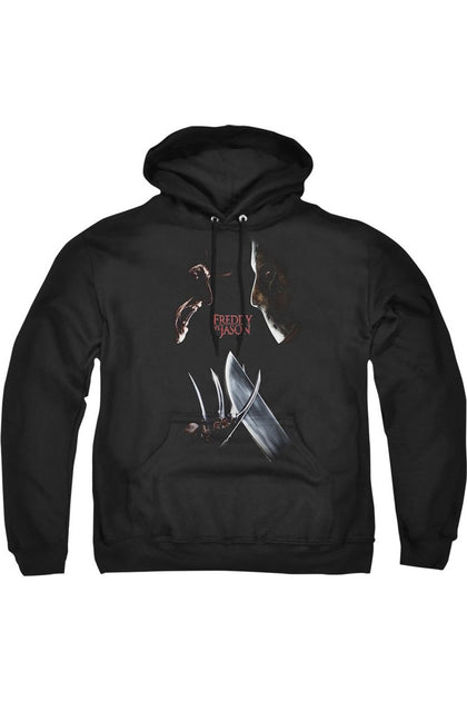 Gildan Freddy Vs Jason Face Off Hoodie Black Medium 2