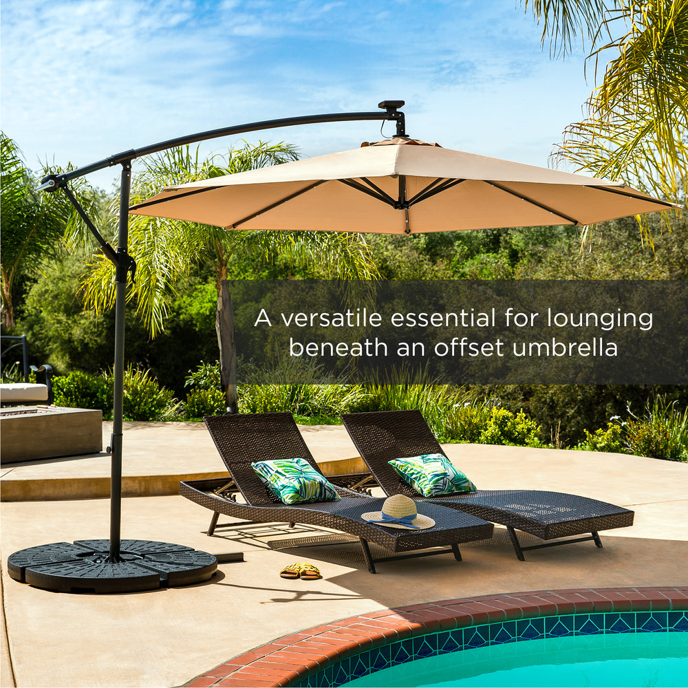 Best Choice Products 4-piece Cantilever Offset Patio Umbrella Base Stand, Fills Up To 160lbs W/ Carry Handles