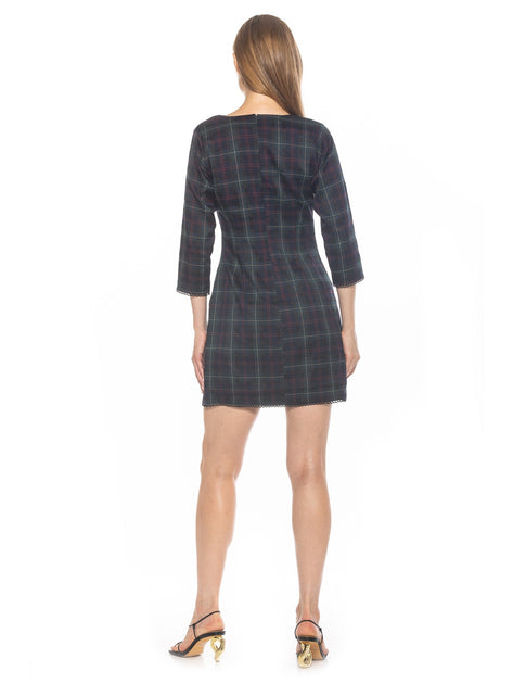 Alexia Admor Delaney Plaid Dress Grey US 6 4