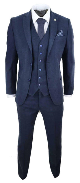 Oliver Tweed 3 Piece Suit Navy Blue US 42 Regular 3