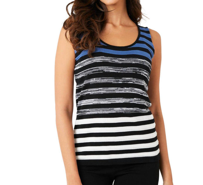 french kyss Stripe Tank Top Black Large 4