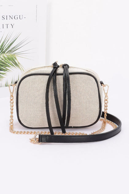 FASHNZFAB Canvas Bowling Bag Beige One Size 2