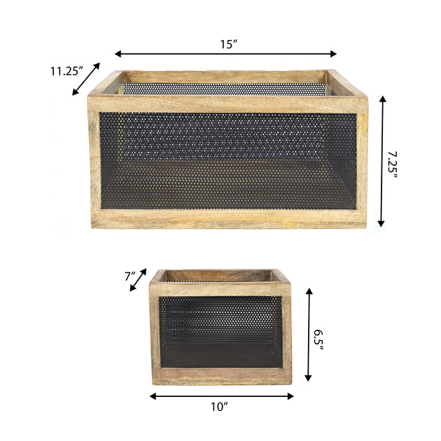 Happimess Fallon Nesting Storage Basket Black Natural Set of 3 4