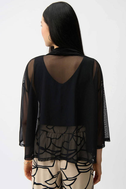 Joseph Ribkoff Mesh Cover Up Top Black XLarge 4