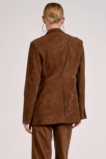 Elan Suede Blazer Brown Large 3