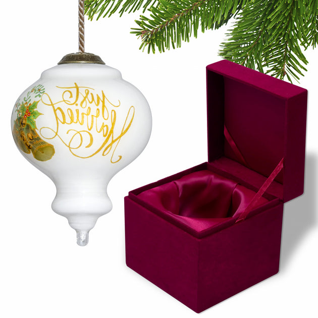 Hivvago Just Married Glass Ornament 4