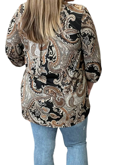 honeyme Paisley Gabby Top Black Small 3
