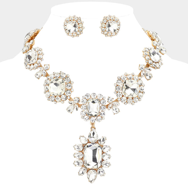 FASHNZFAB Multi Stone Link Necklace Gold One Size 4