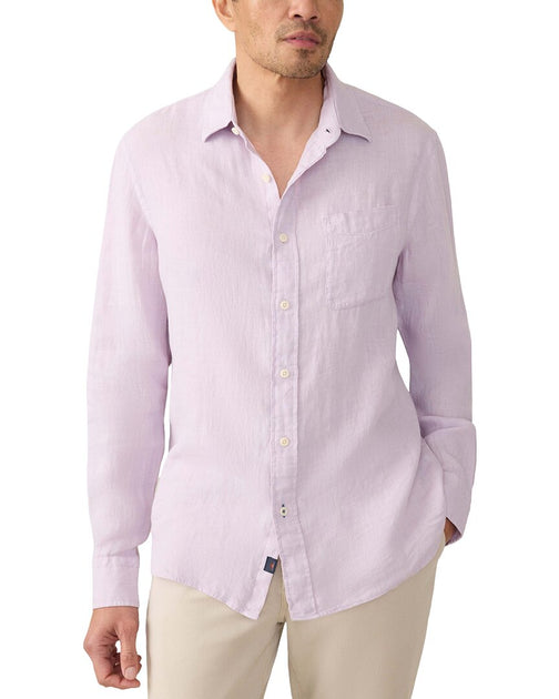 Faherty Laguna Linen Shirt Pink Small 2