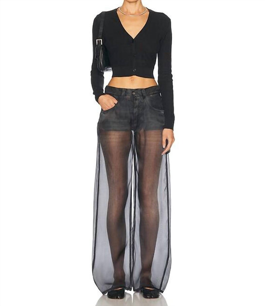 Enza Costa Offener Strick Cropped V Top Schwarz Medium 3
