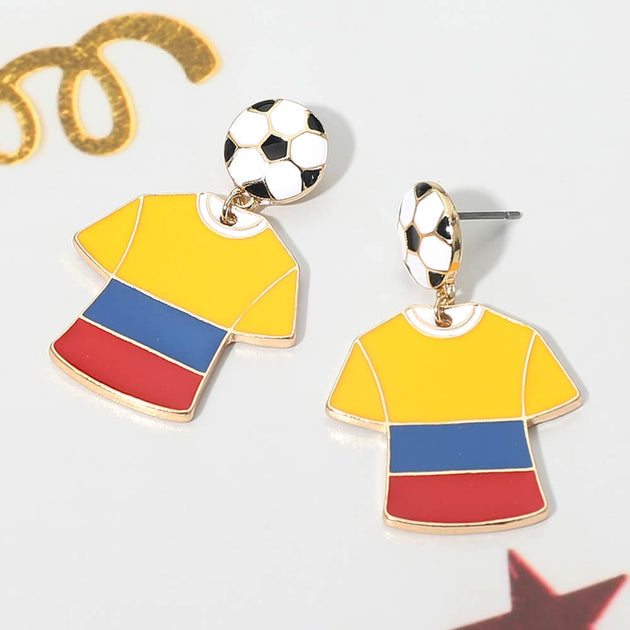 FASHNZFAB Colombia Soccer Jersey Drop Earrings Multi Female 2