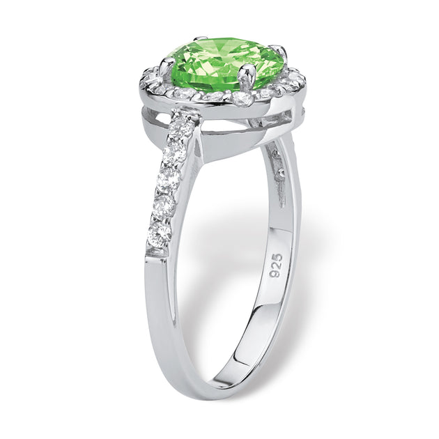 Palm Simulated Birthstone Silver Ring US 8 3