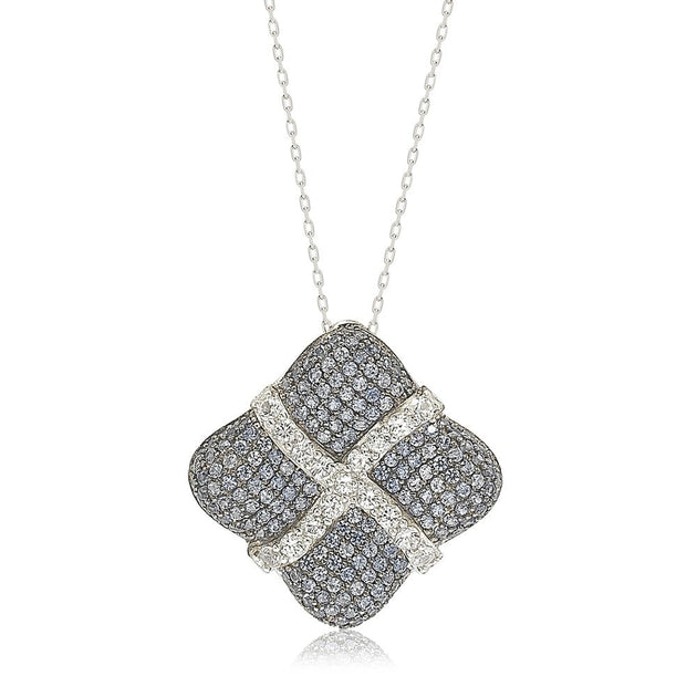 Suzy Levian Cushion Pendant Purple Sterling Silver 4