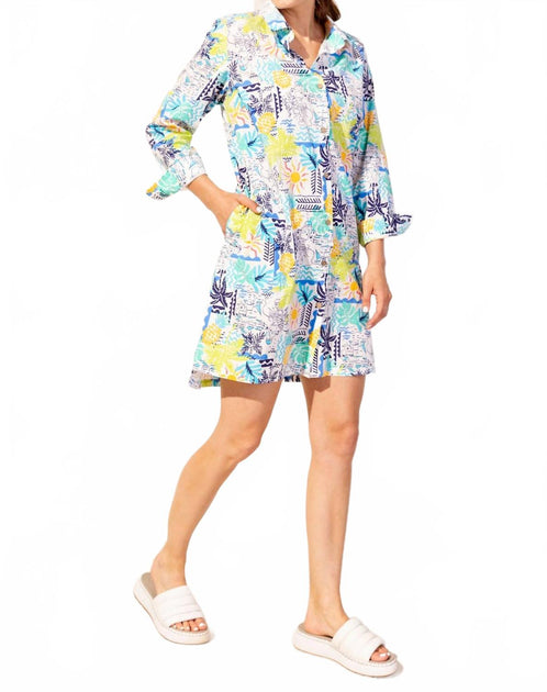 Escape Coastal Cotton Greece Anywhere Dress Multi Small 2