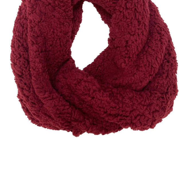 Kensie Sherpa Infinity Scarf Red One Size 3