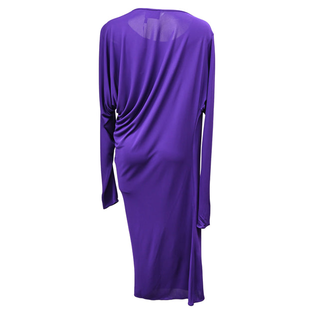 Lanvin Long Sleeve Jersey Dress Purple EU 34 4