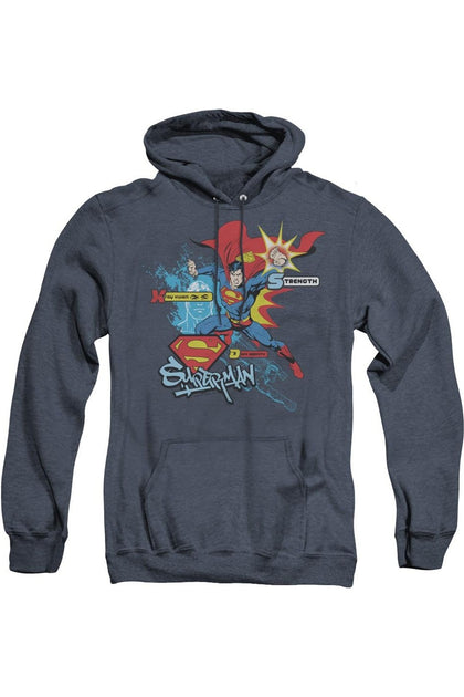 Gildan Superman Abilities Hooded Sweatshirt Blue XXX-Large 2