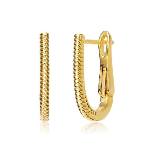 GigiGirl U Small Hoop Earrings Gold One Size 2
