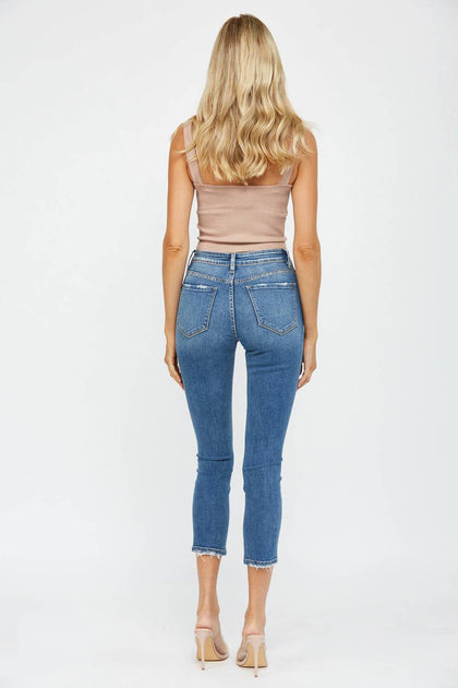 Mica Brea Crop Skinny Jeans Bleu 27 3