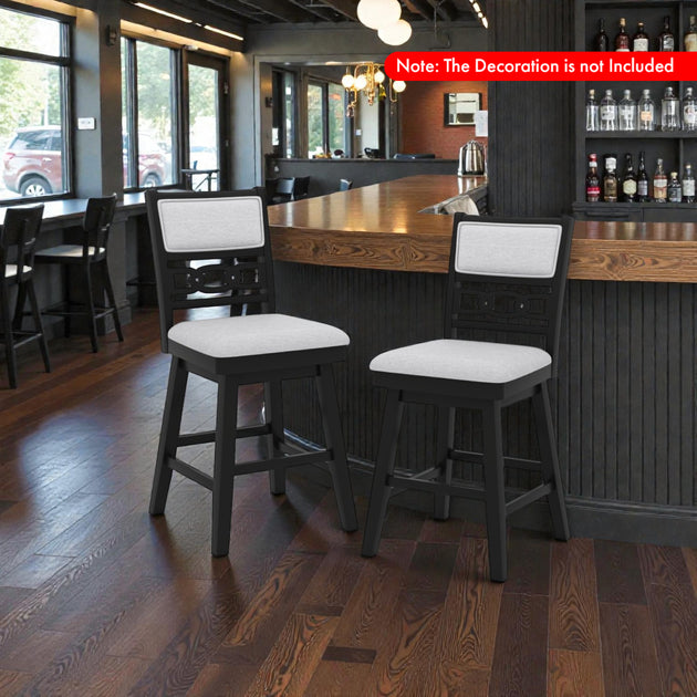 Hivvago Counter Stool Gray/Black Set of 2 3