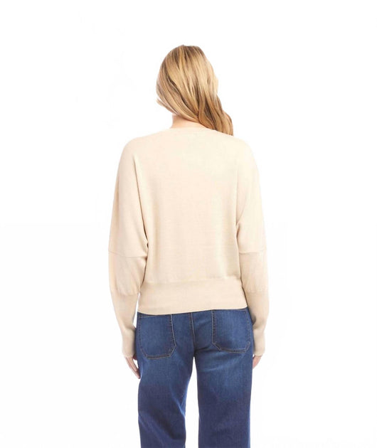Karen Kane Dolman Sleeve Sweater Beige Small 4