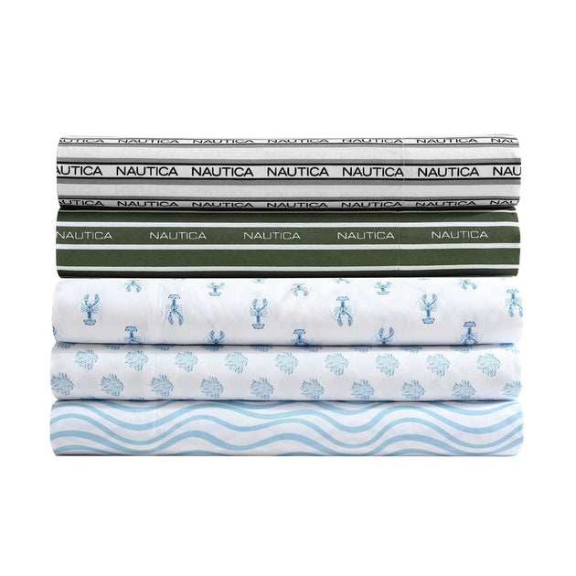Nautica Lineary Waves Sheet Set Blue Queen 3